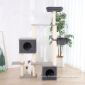 Multi Level Modern Cat Tower Furniture Wooden Scratching